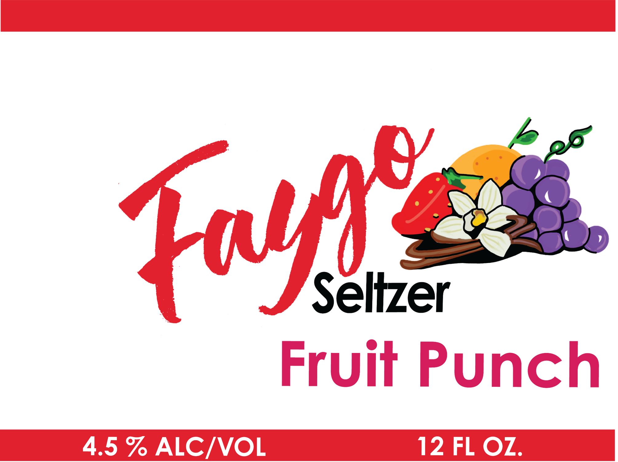Faygo Seltzer Fruit Punch Label (Can wrap)