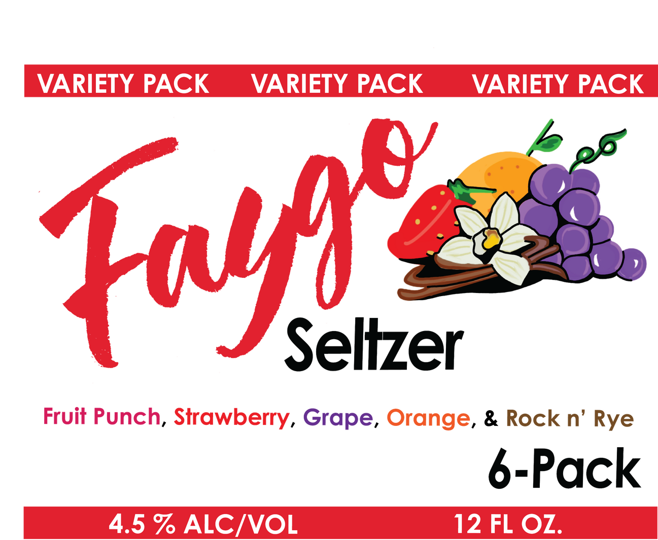 Faygo Seltzer Variety Pack Label (Pack wrap)
