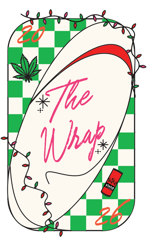 Green version of the key art, with the initial idea of incorporating weed paraphernalia.