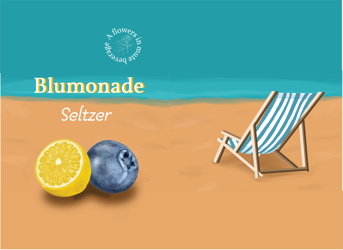 Blumonade Seltzer- short can wrap illustration